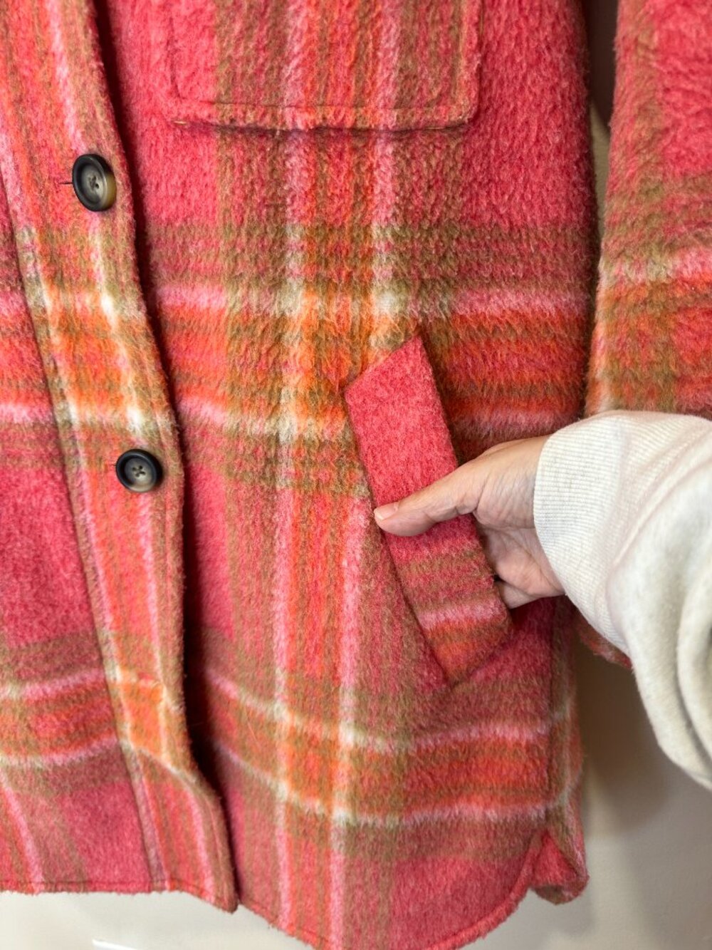 Sundance Harvest Sky Plaid Women's Jacket Sherpa Hooded Coat Size Small - Picture 7 of 13